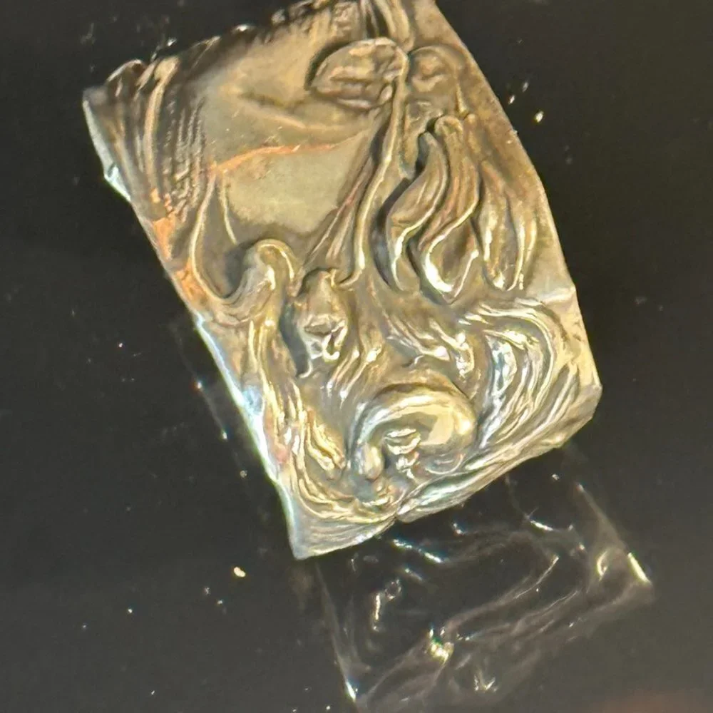 Antique Lady Small Cuff Art Nouveau Bracelet Sterling Silver Victorian Floral